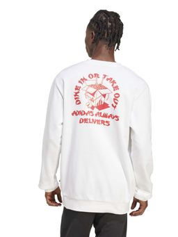 adidas - White Cotton Full Sleeves Training Sweatshirt