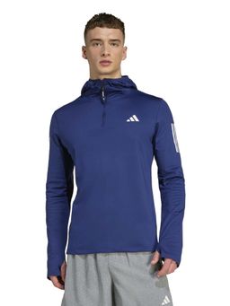 adidas - Navy Blue Polyester Full Sleeves Training Hoodie