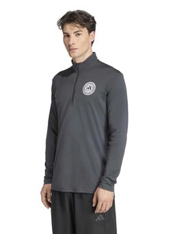 adidas - Grey Polyester Full Sleeves Training Sweatshirt