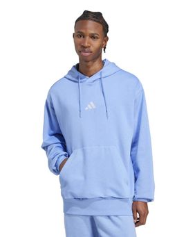 adidas - Blue Cotton Full Sleeves Training Hoodie
