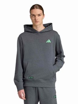 adidas - Grey Cotton Full Sleeves Training Hoodie