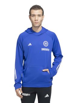 adidas - Blue Polyester Full Sleeves Training Hoodie