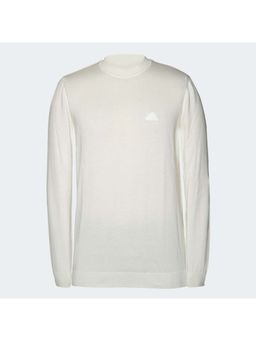 adidas - White Cotton Full Sleeves Training Sweatshirt