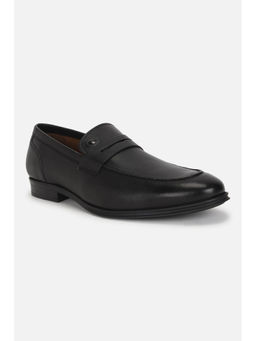 Louis Philippe - Men Black Leather Slip On Loafers