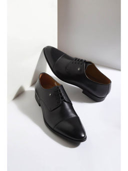 Louis Philippe - Men Black Leather Lace Up Derbies