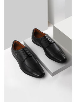 Louis Philippe - Men Black Leather Lace Up Derbies