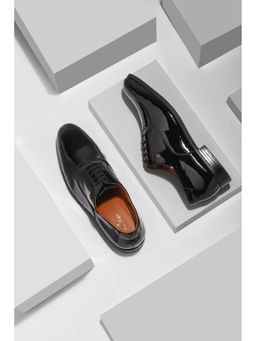 Louis Philippe - Men Black Leather Lace Up Oxfords