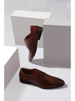 Louis Philippe - Men Brown Leather Lace Up Derbies