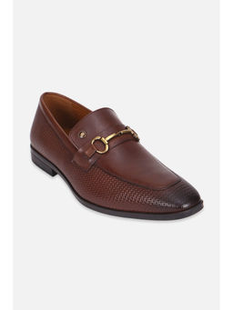 Louis Philippe - Men Brown Leather Slip On Loafers