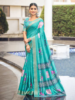 KALAASHREE - Teal Women's Classic Saree With Stylish Ethnic Appeal