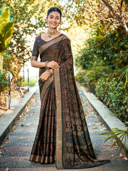 KALAASHREE - Brown Women's Saree For Festive Occasions