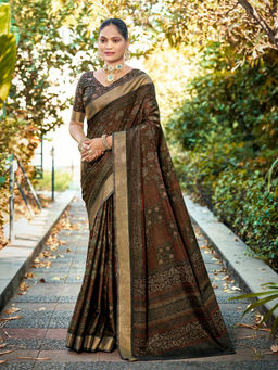KALAASHREE - Brown Women's Ethnic Saree For Festive And Casual Wear