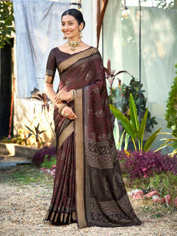 KALAASHREE - Maroon Women's Saree With Decorative Pallu