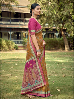 KALAASHREE - Mustard Women's Designer Saree With Decorative Pallu