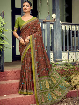 KALAASHREE - Brown Women's Saree For Festive Occasions