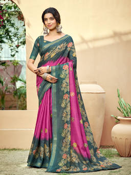 KALAASHREE - Green Women's Soft Saree With Traditional Woven Border