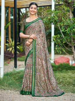 KALAASHREE - Grey Women's Traditional Saree With Elegant Border Design