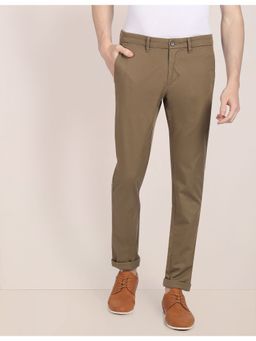 U.S. POLO ASSN. - Mid Rise Solid Casual Trousers Brown
