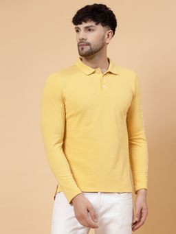 RIGO - Men Yellow Printed Polo T-Shirt