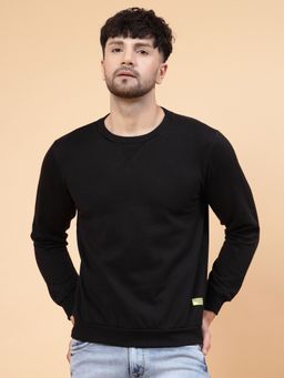 RIGO - Men Black Printed Fleece Sweatshirt
