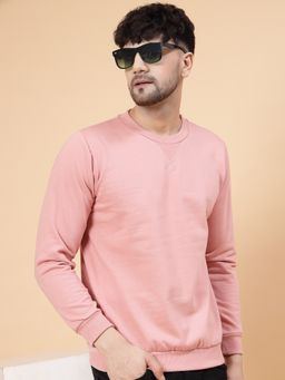 RIGO - Men Peach Printed Fleece Sweatshirt