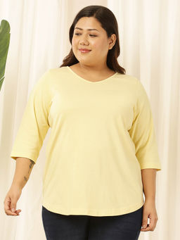Amydus - Plus Size Yellow Top