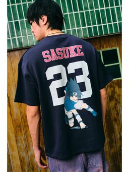 Bonkers Corner - Navy Blue Sasuke Dojutsu Oversized T-Shirt