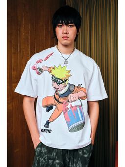 Bonkers Corner - White Spray Of Fire Oversized T-Shirt