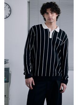 Bonkers Corner - Pitch Black Full Sleeve Polo T-Shirt