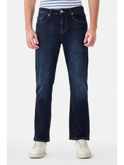 Snitch - Dark Blue Washed Straight Casual Jeans for Men