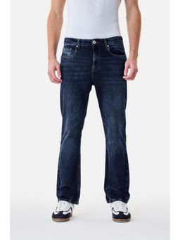 Snitch - Dark Blue Washed Straight Casual Jeans for Men