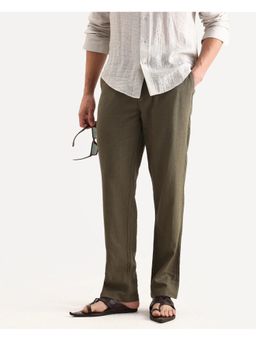 Rare Rabbit - Olive Linen Blend Drawstring Trouser