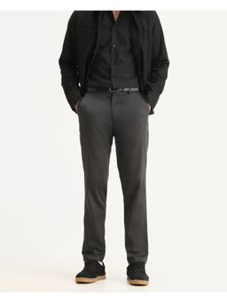 Rare Rabbit - Grey Regular Fit Plain Trouser