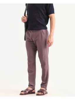 Rare Rabbit - Purple Drawstring Regular Fit Trouser