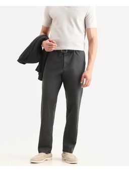 Rare Rabbit - Grey Regular Fit Plain Trouser