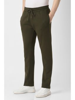 Peter England - Men Olive solid Casual Trackpant