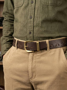 Crabby Hunt - Men's Braided Leather Belt