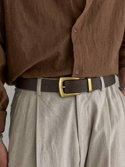 Crabby Hunt - Men's Leather Brown Sufiyana Golden Belt