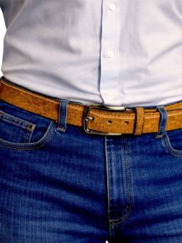 Crabby Hunt - Men's Brown Side Thread Leather Belt
