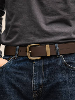 Crabby Hunt - Men's Brown Classic Leather Belt