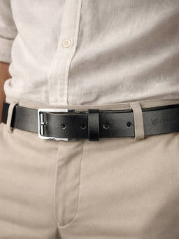Crabby Hunt - Men's Black Leather Belt