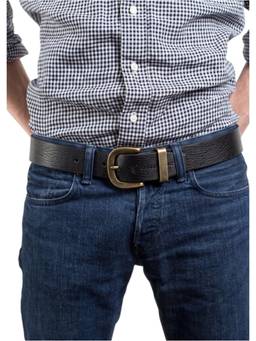 Crabby Hunt - Men's Black Leather Belt