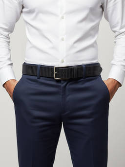 Crabby Hunt - Men's Black Dotted Leather Belt