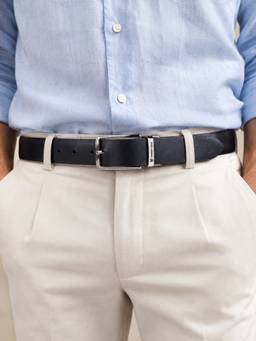 Crabby Hunt - Men's Reversible Leather Dammas Silver Belt