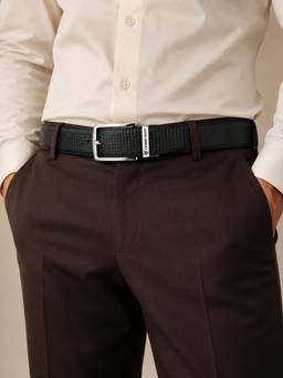 Crabby Hunt - Men's Reversible Leather Apex Silver Belt