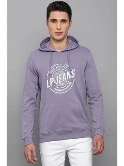 Louis Philippe - Purple Hooded Sweatshirt