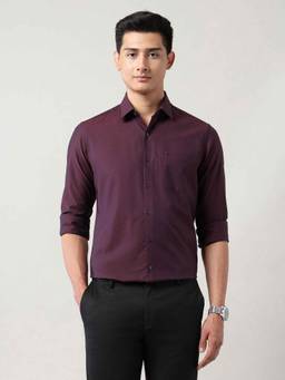 Arrow - Mens Purple Manhattan Slim Fit Shirt