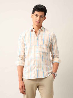Arrow Sports - Mens Grid Tattersall Checked Air Soft Shirt