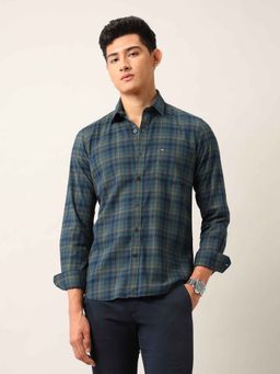Arrow Sports - Mens Blue Plaid Checked Pure Cotton Shirt
