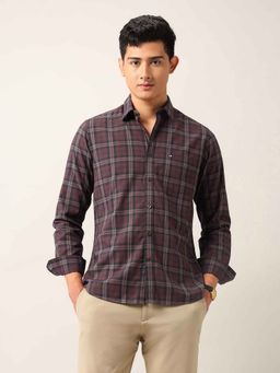 Arrow Sports - Mens Grid Tattersall Checked Pure Cotton Shirt